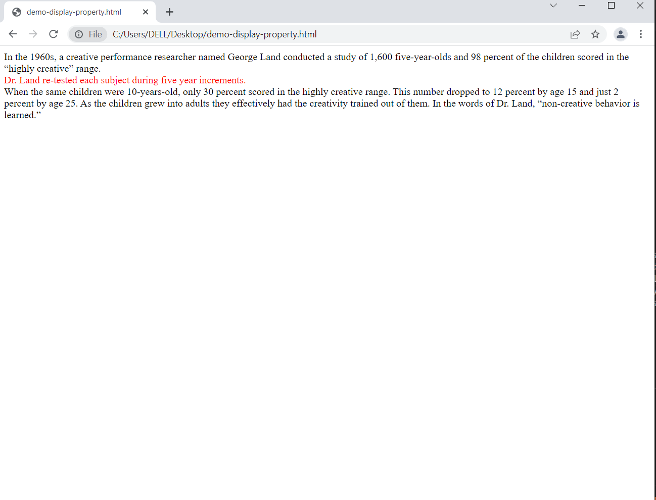 Display Properties in CSS